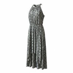 MSK Snake-Print Halter Maxi Dress